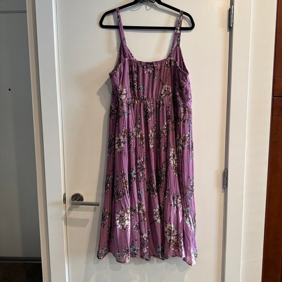 New Torrid Lavender Purple Floral Chiffon Midi Dress Adjustable Strap Plus Sz 2X - Picture 11 of 11